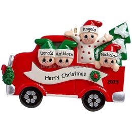 Christmas Decorations 2023 Personalized Red Truck Family Ornaments In Alloy For Xmas Decoration Drop Delivery Home Garden Festive Part Dhrjj