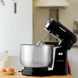 Mixers 3.5Quart Removable Electric Stand Mixer 5 Speed Controls for Baking and Cakes with Stainless Steel Mixing Bowl