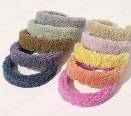 Women lambswool Headband Candy Colour autumn winter Head Band Lady Head Hoop Wide Hairbands Hair Accessories Party Jewellery Gfits6474090