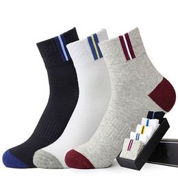 Sweat Absorbent And Breathable Summer Mid-Barrel Motion Solid Color Deodorization Socks For Men