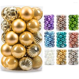 Decorative Figurines 34pcs Christmas Ball Mini Ornaments Party Decorations Shatterproof Festival Pendant Hangings For Xmas Tree Decor