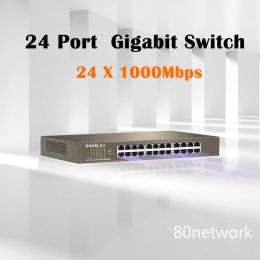 Hubs Tenda TEG1024D Full Gigabit 24port RJ45 Network Switch 1000M Monitoring Security Switching Splitter Ethernet Hub Office Lan