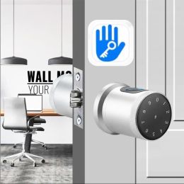 Control Smart Bluetooth Knob Lock Fingerprint Electronic Deadbolt Lock with Keys Touch Keypad Intelligent Lock Con TTLOCK APP Control