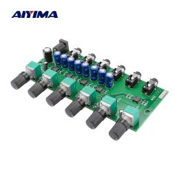 Amplifier AIYIMA Stereo Audio Signal Mixer Board Headphone Driver Power Amplifier Mixing 3.5MM Jack 2 Way Input 4 Way Output DC512V