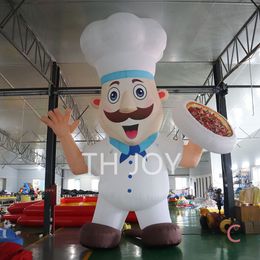 wholesale free shipment outdoor activities 8m 26ft Advertising model inflatable chef cook man with pizza, new inflatable chef balloon