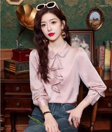 Women's Blouses National Style Lace Up Shirt Sweet Women Spring 2024 Long Sleeved Top