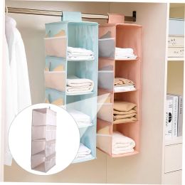 Storage Nonwoven Washable Closet Storage Bag Multilayer Hanging Folding Bra Sock Storage Underwear Hanging Folding Organizer Bag