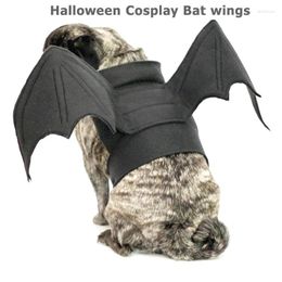 Dog Apparel Halloween Cosplay Bat Wings Costumes Collar Harness Puppy Pet Cat Black