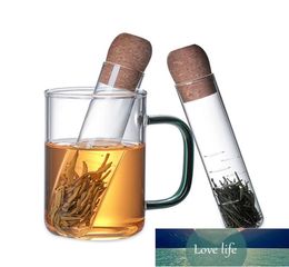 Glass Tea Infuser Cork Bottle Transparent Strainer Heat Resistant for Mug Home Kitchen Brewing Tube5813229