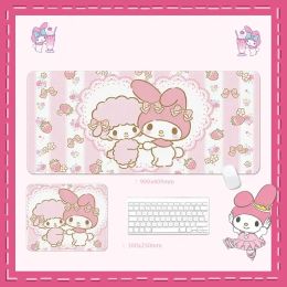 Pads Melody Mouse Pad Animal Cute XXL Lockedge Computer Desk Mat Keyboard Big Mouse Pad Laptop Cushion Nonslip for PC Mouse Carpet