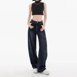 Women's Pants Women Workwear Wide Leg Y2k Jeans Big Pockets Floor Length Trousers Spring Summer Dancing Hip Hop Oversized Denim