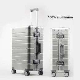 Luggage TRAVEL TALE Cheap Aluminium Travel Suitcase 24" Spinner 20" Business Luggage Trolley Case On Wheel