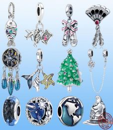 925 Sterling Silver Dangle Charm Ballet shoes and fish Beads Bead Fit Charms Bracelet DIY Jewellery Accessories8550549