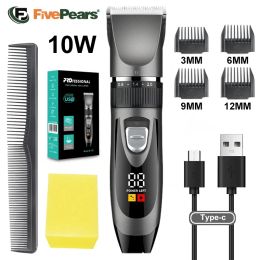 Clippers FivePears Hair Clipper Highpower Electric Barber 10W Hair Trimmer For Men Adults Kids Cordless Rechargeable Hair Cutter Machine