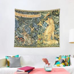 Tapestries GREENERY FOREST ANIMALS AND HARE Blue Green Floral Tapestry Room Aesthetic Decor Carpet On The Wall