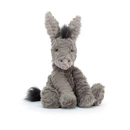 Toys Novelty Grey Soft Grey Seated Stuffed Donkey Plush Animal