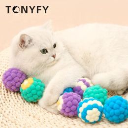 Toys Pet Cat Toy Plush Ball Teasing Cat Toy Colourful Kitten Toys Molar Chew Playing Catch Interactive Bolus Small Ball Pet Supplies