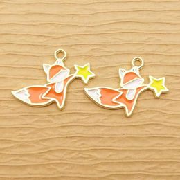 Charms 10pcs Star Charm For Jewellery Making Enamel Necklace Pendant Bracelet Earring Accessories Diy Craft Supplies Gold Plated