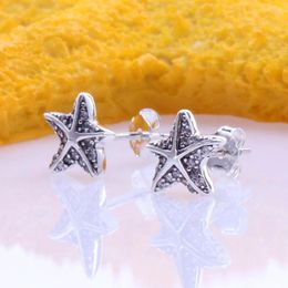 Stud Earrings S925 Sterling Silver Tropical Starfish Pan