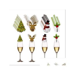 Christmas Decorations Cup Card Decoration Santa Hat Wine Glass Decor Xmas Tree Ornaments Home Party Year Gift Gc577 Drop Delivery Ga Dhshy