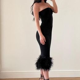Casual Dresses Insta Feather Tassel Gown Niche Dress