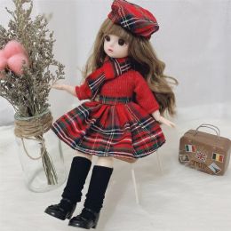 Dolls 30 Cm 1/6 BJD Doll Winter Dress Set 21 Movable Joint Makeup Cute Girl Brown Eyes Fashionable New Skirt DIY Toy Gift