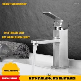 Bathroom Sink Faucets 304 Stainless Steel Square Brushed Colour And Cold Counter Basin Faucet