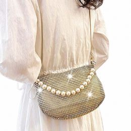 zipper Rhineste Shoulder Bag Large Capacity Korean Style Evening Clutch Underarm Bag Zirc Phe Bag Makeup Lipstick X3NN#