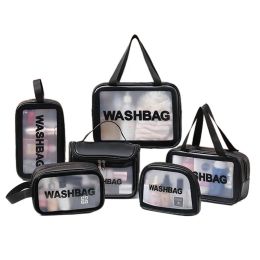 Bags Portable Travel Clear Storage Bag PVC Makeup Bag Waterproof Washbag Transparent Large Capacity Women's Portable Cosmetic Cases