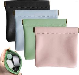 Shopping Bags 4PCS Pocket Cosmetic Bag Multipurpose No Zipper Self-closing Travel Waterproof PU Leather Makeup Squeeze Min