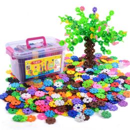 Blocks 3001000pcs Plastic Snowflake Interconnecting Blocks Building & Construction Toys Children 3D Puzzle Kindergarten Baby Game Toy