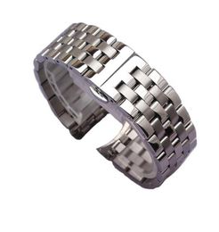 Stainless steel Watchband strap Polished mixed matte Watch band bracelet 16mm 18mm 19mm 20mm 21mm 22mm 24mm Silver butterfly buckl2219908