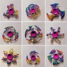 Decompression Toy New 28 Style Colourful Metal Fidget Spinner Decompression Alloy Rainbow Hand Spinner EDC Adult Finger Stress Relief Toy Wholesale T240422