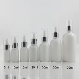 Storage Bottles High Grade Glass Bottle For Essence Oils 20ml E Liquid Dropper With White Rubber And Clear Cover