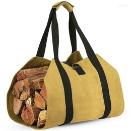 Storage Bags Canvas Firewood Bag Carrier Water Resistant Log Tote Wood Carrying With Handles For Camping Trip Christmas Gift