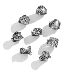 Wedding Rings Retro Women's With Ethnic Style Patterns And Exaggerated Punk Distressed Woman Accesories Couple