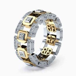 Punk Hiphop Series Men's Ring Band Cothic Geometry Men Square Crystal Trendy Gifts Gadget s for Gentleman Women Jewelry199g