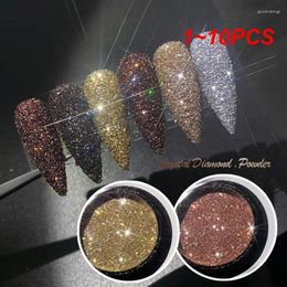 Nail Glitter 1-10PCS 2g Shining Sugar Powder Dust White Black Nails Pigment Holographic Laser For Gel Polish Art