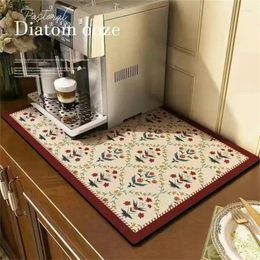 Table Mats Coffee Machine Drainage Mat Kitchen Countertop Absorbent Diatomaceous Earth Soft Dish Insulation Coasters Gadget