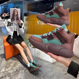 Casual Shoes High Top Women's 2024 Spring And Autumn Season Thick Sole Niche Soft Lightweight Versatile Sports Board