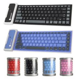 Keyboards 87Pcs Wireless Bluetooth Keyboard Soft Silicone Foldable Roll Up Silent Keypads For Phone PC Tablet Replacement Keyboard Teclado