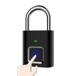 Control Aimitek Fingerprint Door Lock Smart Padlock Thumbprint USB Rechargeable Electronic Lock for Locker Cabinet Drawer Luggage Box