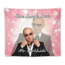 Tapestries Mr Worldwide Tapestry Live Laugh Love Poster Wall Boutique Art Hanging Ations For Living Room Bedroom Dorm Decor