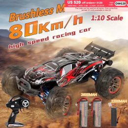 Car Professional Adult 80KM/H Alloy Frame RC Brushless Car Toys 4WD Buggy High Speed Racing Truck 200M Brake 1:10 RC Cars Model Toy