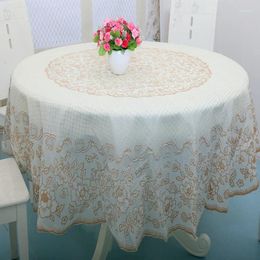 Table Cloth D34 Stamping Round Tablecloth Waterproof Oil-proof Anti-scalding No-wash Plastic El Home Thickened PV