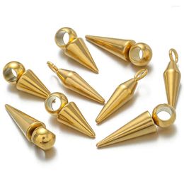 Charms 10Pcs Stainless Steel Circular Cone Pendants For Earrings Nakimg Craft Diy Jewelry Findings Necklace Supplies Materials