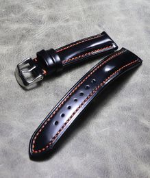 18 19 20 2122mm luxury bright Watch bands Straps Vine upscale Genuine Leather Watchband Calfskin black man Bracelet accessories wristband orange White line4288267
