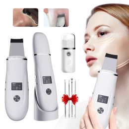 Instrument Ultrasonic Scrubber Facial Skin Peeling Cleaner Dead Skin Remover Acne Pore Cleaning Blackhead Removal EMS Face Lifting Device