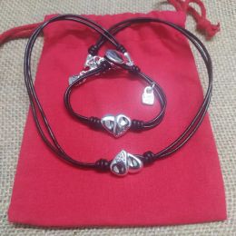 Strands Spain uno high quality Cupid heart leather necklace bracelet jewelry gift wholesale