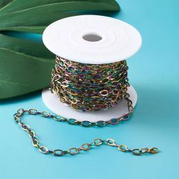 Bracelets 5m/roll Plating Stainless Steel Chains Rainbow Color Necklaces Bracelets For DIY Chain Jewelry Making Components